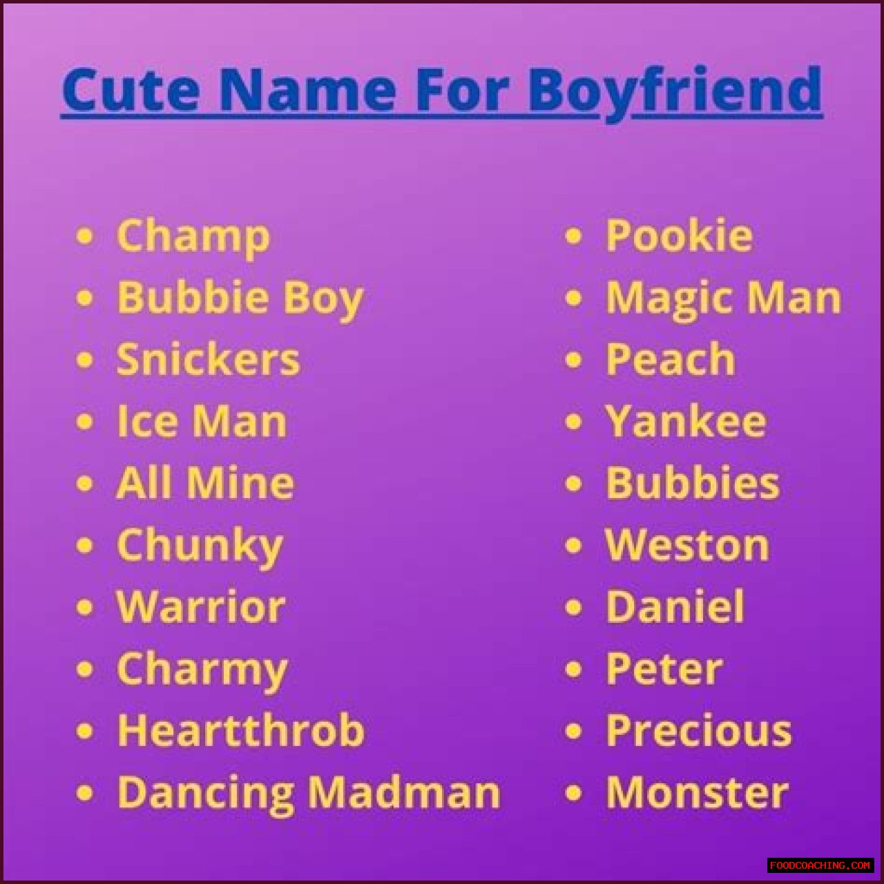 Cute Names To Call A Guy You Like